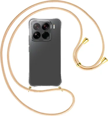 Produktbild von Handykette Backcover-Schutzhülle mit Band (Metall goldfarben) für Xiaomi 15 Pro 5G - Goldkordel