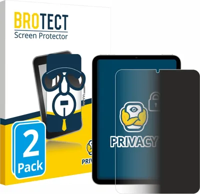 Produktbild von 2x BROTECT Sichtschutzfolie für Apple iPad Mini 7 2024 Anti-Spy Privacy Sichtschutz Blickschutz Folie Blaulicht-Schutz