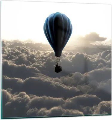 Produktbild von Bilder auf glas - Wolke Ballon Himmel - 70x70cm - Glasbilder - Wandbilder - Kunstdruck - zum Aufhängen bereit - Wanddekoration aus Glas - Glas Bilder - Wandbild auf Glas - Einteilig - GAC70x70-3577