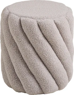 Produktbild von Pouf Sana Ø38cm aus Bouclé - Grau