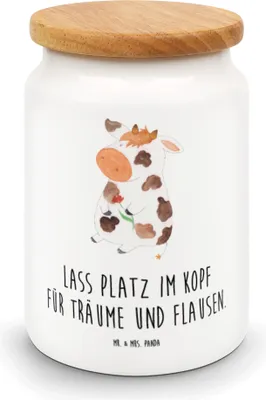 Produktbild von Mr. & Mrs. Panda Dose Kuh - Weiß - Geschenk, Hof, Kaffeedose, Bauernhof, Keksdose, Kühe, zuckerdose, Teedose, Spruch, Milch, Landwirtin, behälter