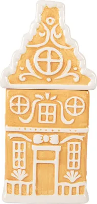 Produktbild von Clayre & Eef Vorratsglasdeckel Lebkuchenhaus 13x11x24 cm Braun Keramik