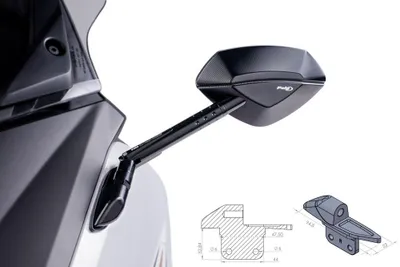 Image de PUIG 9573N Z2 Rétroviseur adaptable sur YAMAHA T-MAX 530 Noir