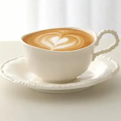Image de Bavary Pearl set espresso 12 pièces 90 ml en céramique blanche