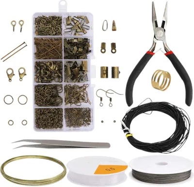 Produktbild von Schmuckherstellungs-Set – Komplettes DIY-Paket für individuelle Schmuckgestaltung – Koper – 300 Teile – ideal für Einsteiger und Fortgeschrittene