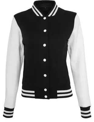 Produktbild von Build Your Brand - Varsity-Jacke (US-College-Stil) für Damen LT2014 (XS) (Schwarz/Weiß)