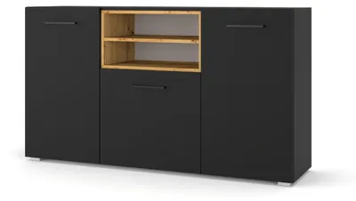 Zdjęcie produktu dla Homlando Komoda ANETTE L 151 cm czarny mat dąb artisan