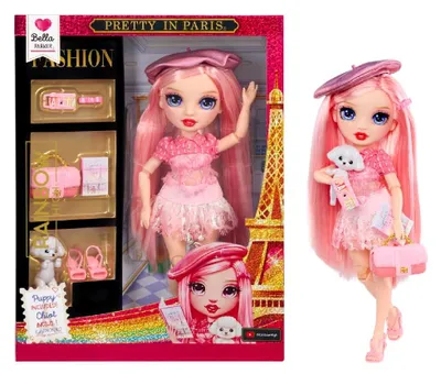 Productafbeelding van Rainbow High, "Pretty in Paris" modeaccessoire - Bella Parker (roze), Fashionpopp, Meisjes, 4 jaar en ouder, Geschikt voor jongens en meisjes, 280 mm, Meerdere kleuren, Roze