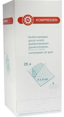 Productafbeelding van Steriele kompressen, 8 stuks, afmetingen 5 x 5 cm