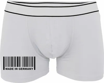 Produktbild von Boxershorts - Mann - Boxer-0044-man-white-v-M - weiß - M - vorn -  Germany Barcode - lustiges Motiv - Spruch - Unterwäsche - Unterhose - Freizeit - lustig