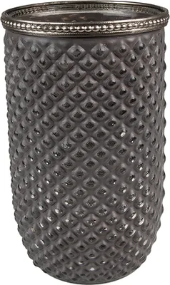 Zdjęcie produktu dla Clayre & Eef Pojemnik na podgrzewacze Ø 10x17 cm Szare szkło