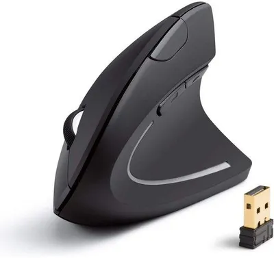 Image de Souris sans fil ergonomique à 6 boutons - 1 200 DPI - compatible Windows et Mac - connexion USB - design vertical