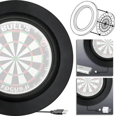 Produktbild von Bull's unisex neutral Lightning LED PolyurethanSurround Lichtring Dartboard-Surround Wandschutz schwarz one size