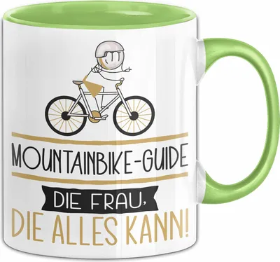 Produktbild von Mountainbike-Guide Geschenk Tasse Becher Die Frau Die Allen Kann Geschenkidee für eine Mountainbike-Guide Lustig (Grün)
