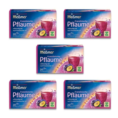 Produktbild von Meßmer Ländertee Französische Pflaume | Früchtetee mit Pflaumen-Aroma | vollmundig-süß | 5x 20 Teebeutel