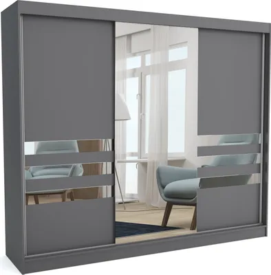 Produktbild von Moderner Schiebetürenschrank ERIC 250 cm (ANTRACIT)