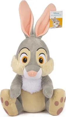 A plush toy rabbit sitting down.