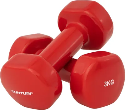 Immagine prodotto di Manubri in vinile Tunturi 3,0 kg, rosso, coppia