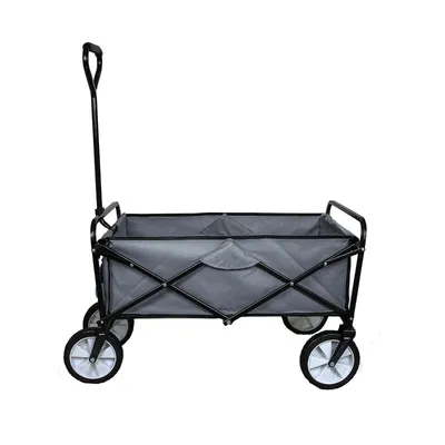 Produktbild von Faltbarer Gartenwagen Transportwagen Bollerwagen Handwagen Rollenwagen Gerätewagen Strandwagen bis zu 70kg belastbar Grau