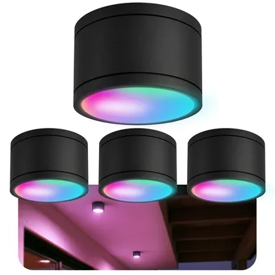 Produktbild von SSC-LUXon 4 Stück CELI-WX Aufbaustrahler Bad IP44 mit 4x LED Lampe GX53 kompatibel mit Alexa, Siri & Google - Spots WiFi Smart RGBW