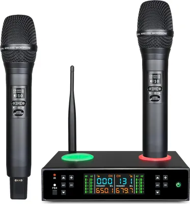 Immagine prodotto di INF Sistema microfonico wireless professionale con anti-feedback