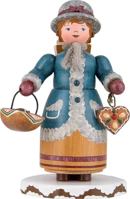 Produktbild von Winterkinder Lebkuchenhändlerin (20cm) Räuchermann von Hubrig Volkskunst