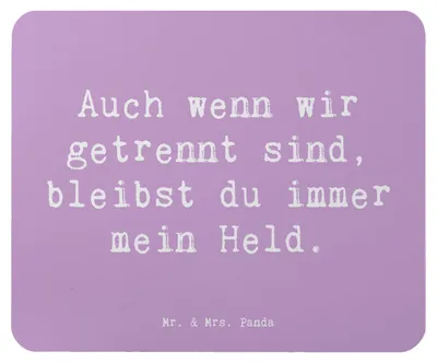 Produktbild von Mr. & Mrs. Panda Mauspad Spruch Trennung von den Eltern Held - Lavendeltraum - Geschenk, mausteppich, Herausforderungen, laptop mousepad, positive Energie, Neuanfang