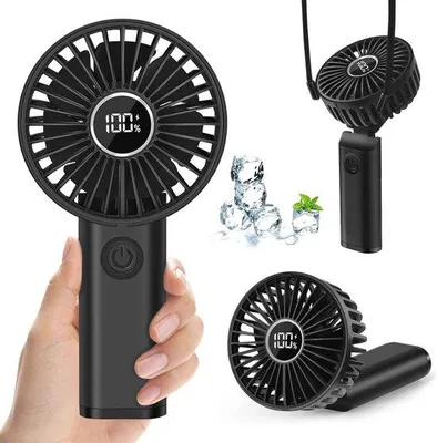 Immagine prodotto di Mini ventilatore con 6 velocità e batteria da 3600 mAh - ventilatore USB-C portatile e silenzioso