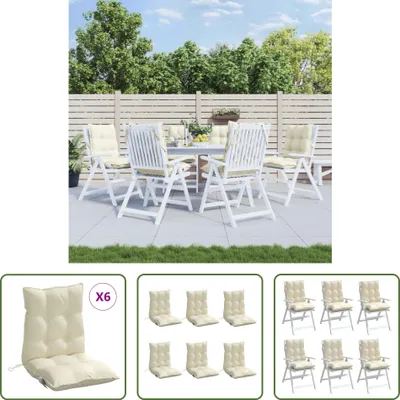 Produktbild von The Living Store Niedriglehner-Auflagen 6 Stk. Creme Oxford-Gewebe
