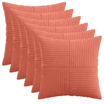 Produktbild von vidaXL Kissenbezug 6 pcs ALMELO Rot-Orange 45 x 45 cm Cord