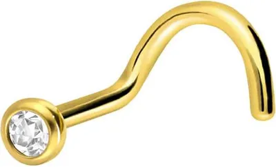 Produktbild von Nasenpiercing, Nasenstecker Titan Nasenstecker Spirale KRISTALL