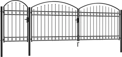 Obrázok produktu pre vidaXL záhradné brány ASSEN s oblúkovým zakončením, oceľ, 1,5 x 5 m, čierna