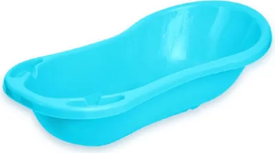 Produktbild von Lorelli Baby Badewanne 100 cm mit Ablagefächern, anatomische Form, Kunststoff in blau