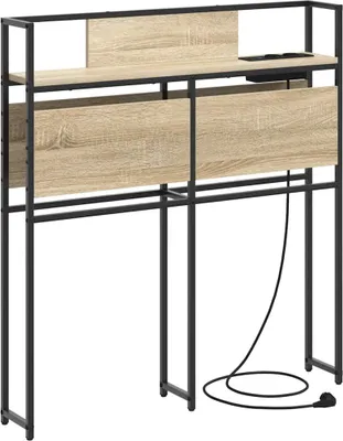 Image de vidaXL : Tête de lit avec espace de rangement, en bois imitation chêne Sonoma