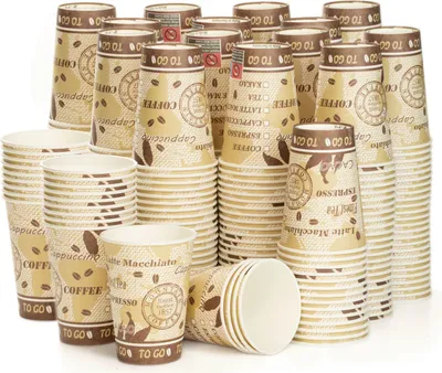 Image de 500 gobelets, gobelets en carton pour café à emporter, gobelets à café d'une contenance de 180 ml