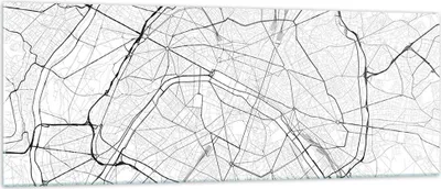 Produktbild von Bilder auf glas - Einteilig - Stadt Karte Paris - 140x50cm - Glasbilder - Wandbilder - Bilder - zum Aufhängen bereit - Wanddekoration aus Glas - Glas Bilder - Wandbild auf Glas - GAB140x50-4868