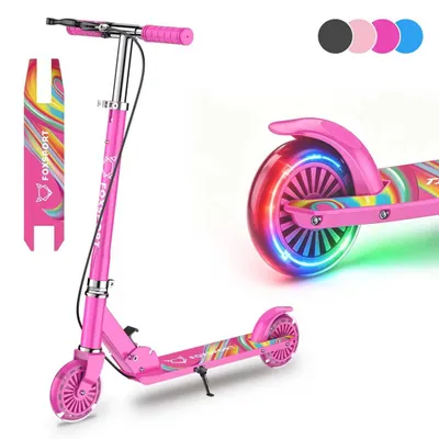 Produktbild von FOXSPORT Cityroller höhenverstellbar | 120mm Räder, Kinderroller Hand-und Fußbremse, 100kg, Lila