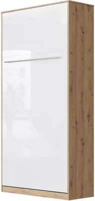 Produktbild von SMARTBett Schrankbett Standard  Wildeiche/Weiss Hochglanz 90 Vertikal