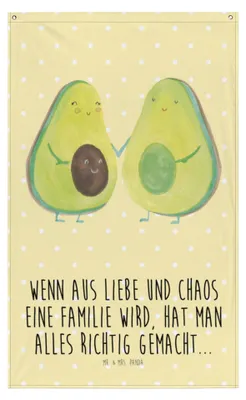 Produktbild von Mr. & Mrs. Panda Wandbild Avocado Pärchen - Gelb Pastell - Geschenk, Gobelin, Wandteppich, Wandtuch, Schwangerschaft, Avocados, Hochzeit, Tapestry, Boho, Familie, Kinder