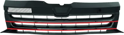 Produktbild von Kühlergrill Sportgrill Rot / Schwarz für VW T5 GP Bus Transporter Multivan 2009-