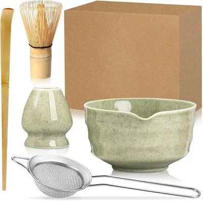 Produktbild von Matcha Set Bamboe schwarz mit Löffel und Schale für Teezeremonie