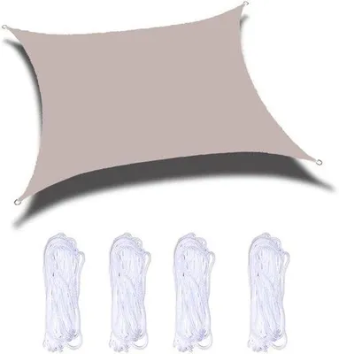 Immagine prodotto di Tenda da sole robusta, resistente ai raggi UV, rettangolare, in tessuto traspirante, color kaki, 2x5 m
