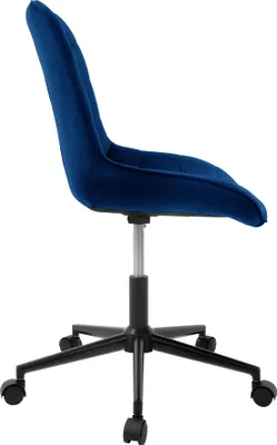 Produktbild von ML-Design Bürostuhl Blau aus Samt Metallgestell Polsterstuhl mit Rückenlehne höhenverstellbar 360° Drehstuhl Ergonomischer für Home Office/Büro