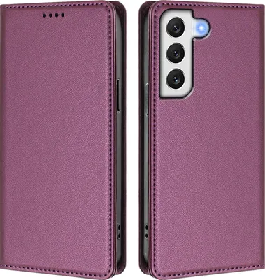 Obrázek produktu pro Kožené pouzdro pro Samsung Galaxy S22+ 5G, magnetické flipové pouzdro zPolyuretankůže se stojánkem Fialová