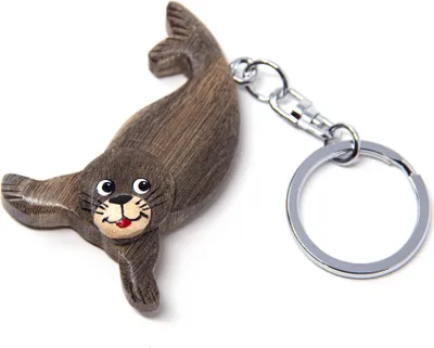 Image de Porte-clés en bois - phoque