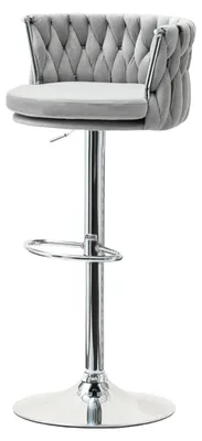 Obrázek produktu pro Designová barová židle KRISMAR - šedá / chrom