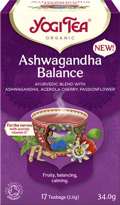 Obrázok produktu pre ÁJURVÉDSKÝ BALANCE ČAJ S ASHWAGANDHOU (ASHWAGANDHA BALANCE)(17 x 2 g) 34 g - YOGI TEA
