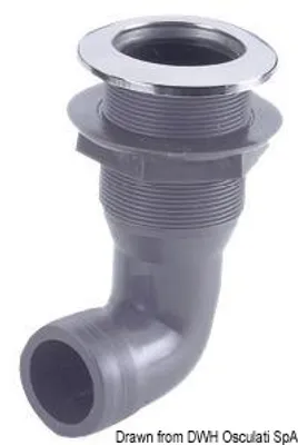 Zdjęcie produktu dla Nylonowe złącze naskórkowe 1" 25 mm z SS, adapter 90° Osculati 17.328.35