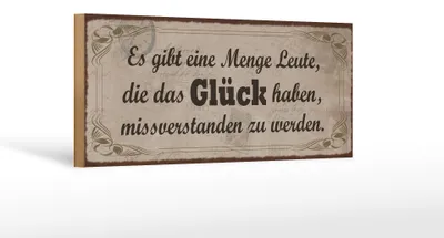 Produktbild von Holzschild Spruch 27x10cm Glück missverstanden zu werden