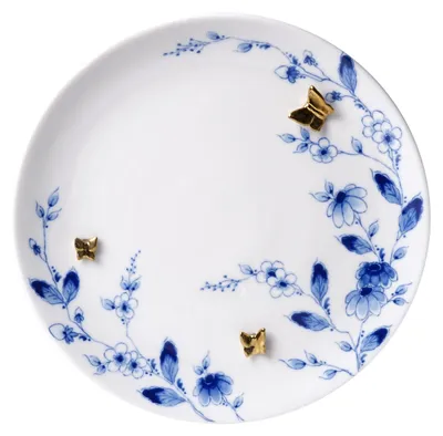 Immagine prodotto di Heinen Delfts Blauw – Piatto da parete, decoro "Farfalla Oro", diametro 26,5 cm